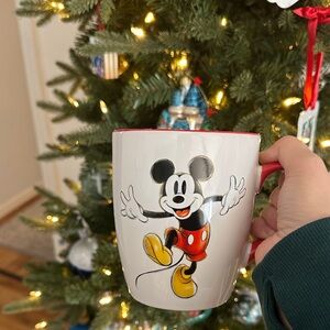 Disney Mickey Mouse Ceramic Mug - Red and White